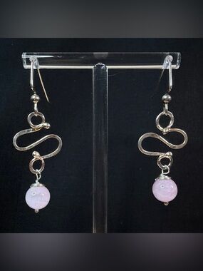 Sterling Silver Kunzite Artisan Hand Crafted Dangle Earrings